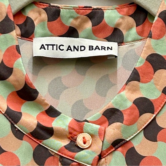 Attic and Barn Geometric Print Long Sleeve Dress | Retro Mod Style - Picture 2 of 4